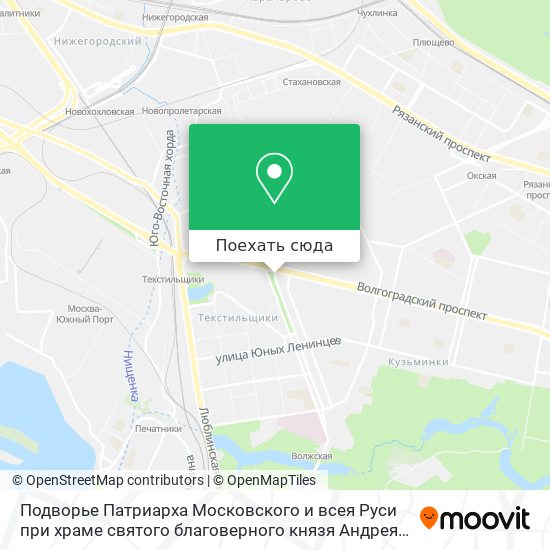 Карта Подворье Патриарха Московского и всея Руси при храме святого благоверного князя Андрея Боголюбского