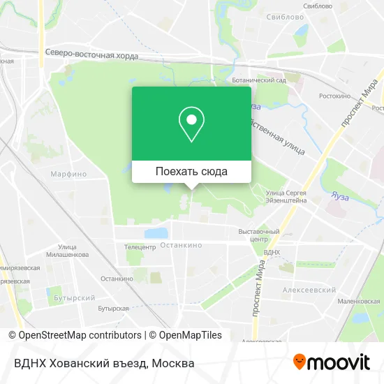 Карта ВДНХ Хованский въезд