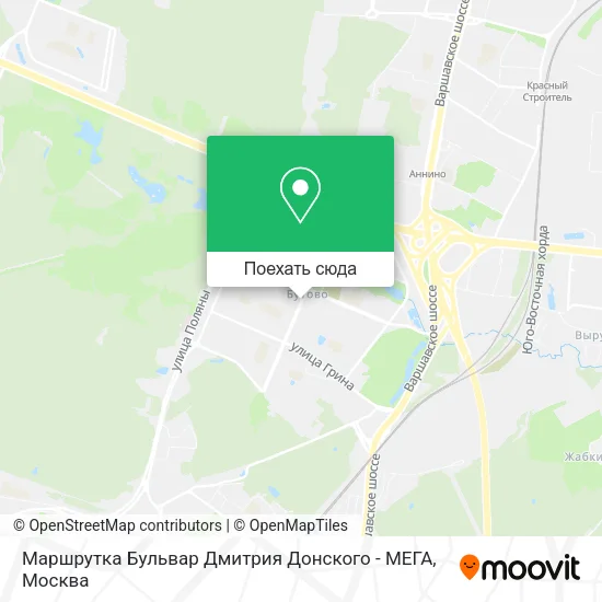 Карта Маршрутка Бульвар Дмитрия Донского - МЕГА