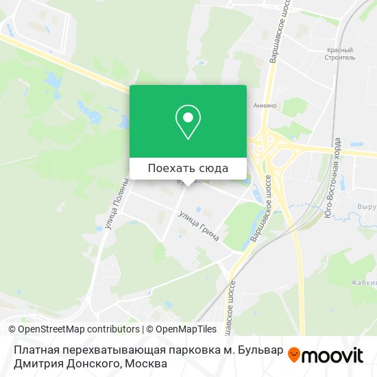 Карта Платная перехватывающая парковка м. Бульвар Дмитрия Донского