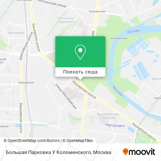 Карта Большая Парковка У Коломенского
