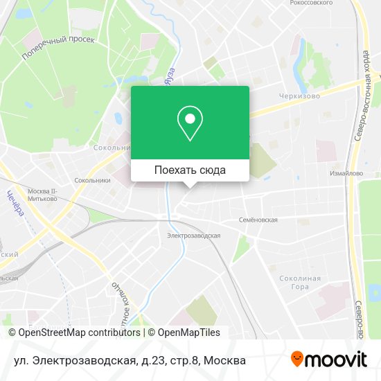 Карта ул. Электрозаводская, д.23, стр.8