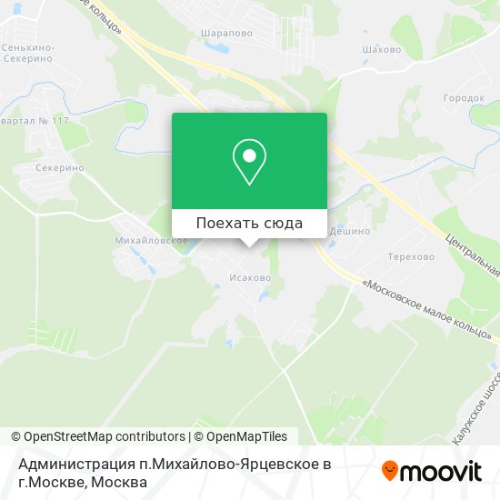 Карта Администрация п.Михайлово-Ярцевское в г.Москве
