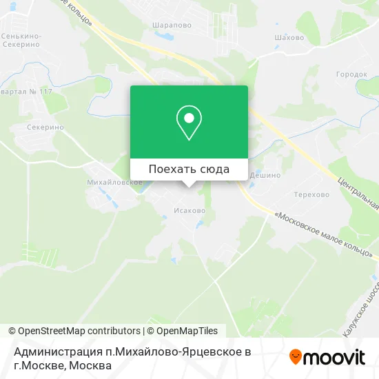 Карта Администрация п.Михайлово-Ярцевское в г.Москве