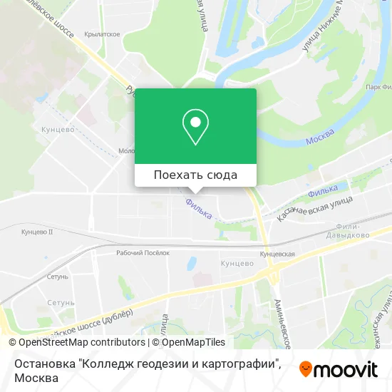 Карта Остановка "Колледж геодезии и картографии"