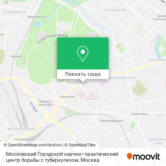Карта Московский Городской научно–практический центр борьбы с туберкулезом