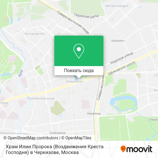 Карта Храм Илии Пророка (Воздвижения Креста Господня) в Черкизове