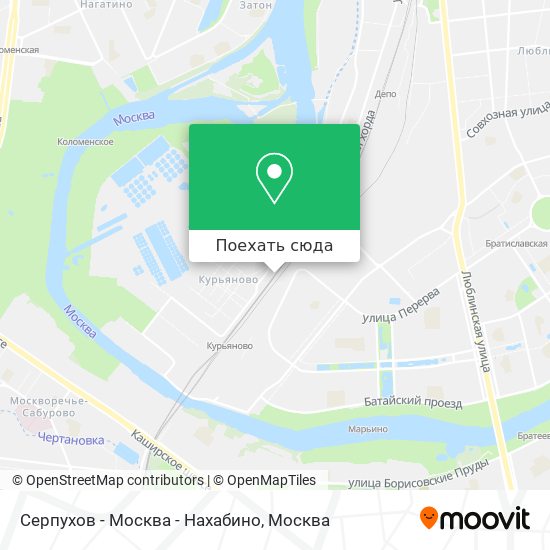 Карта Серпухов - Москва - Нахабино