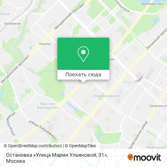 Карта Остановка «Улица Марии Ульяновой, 31»