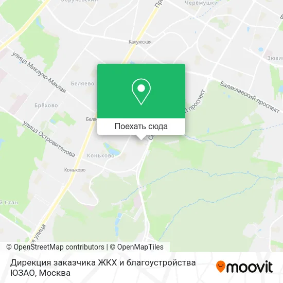 Карта Дирекция заказчика ЖКХ и благоустройства ЮЗАО