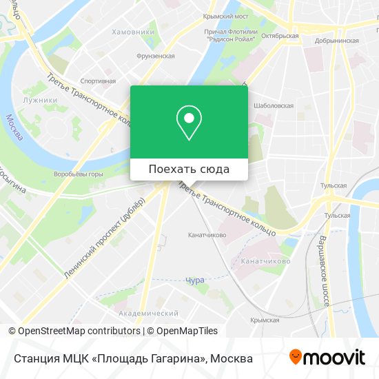 Карта Станция МЦК «Площадь Гагарина»