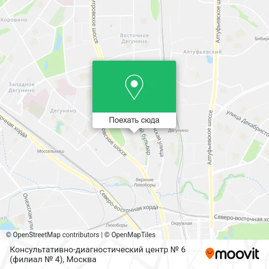 Карта Консультативно-диагностический центр № 6 (филиал № 4)