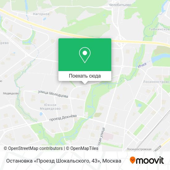 Карта Остановка «Проезд Шокальского, 43»