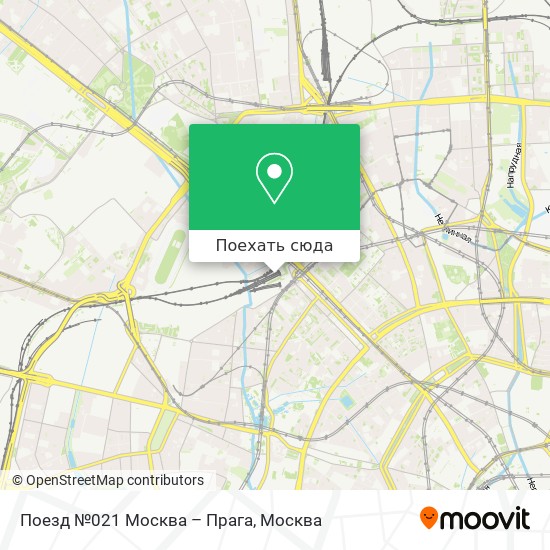 Карта Поезд №021 Москва – Прага