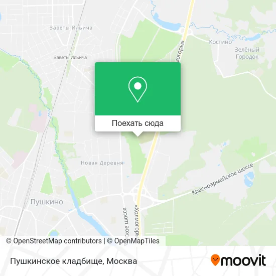 Карта Пушкинское кладбище