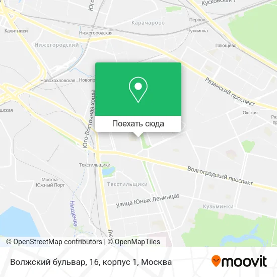Карта Волжский бульвар, 16, корпус 1