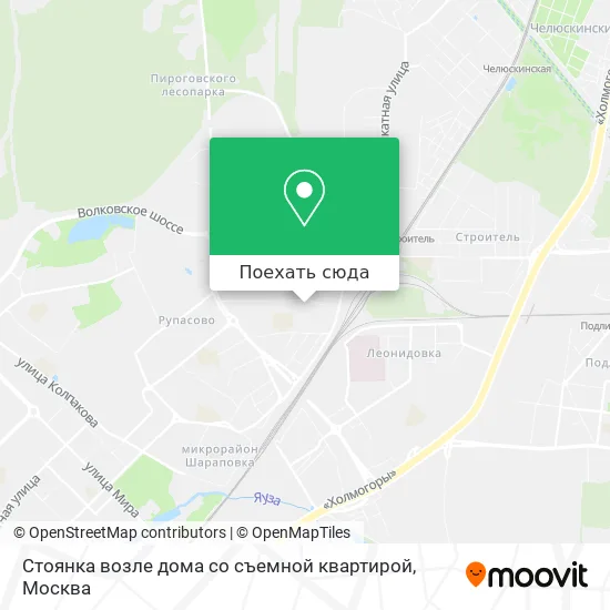 Карта Стоянка возле дома со съемной квартирой