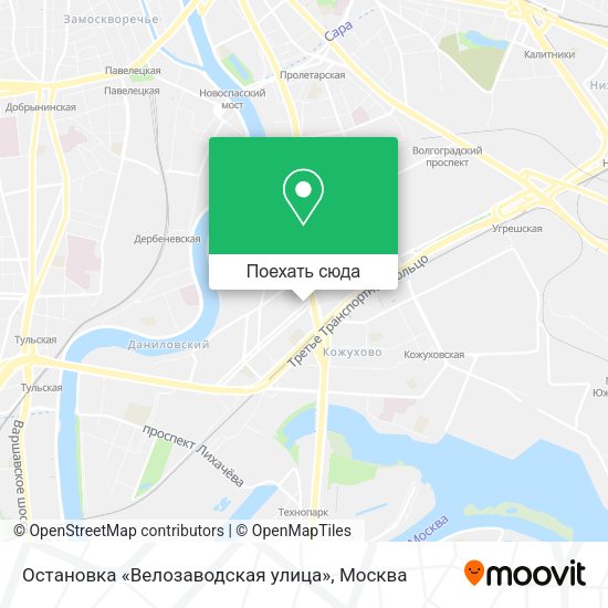 Карта Остановка «Велозаводская улица»