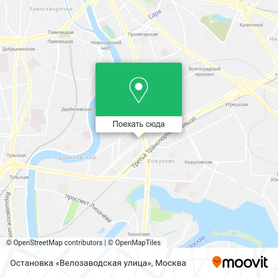 Карта Остановка «Велозаводская улица»