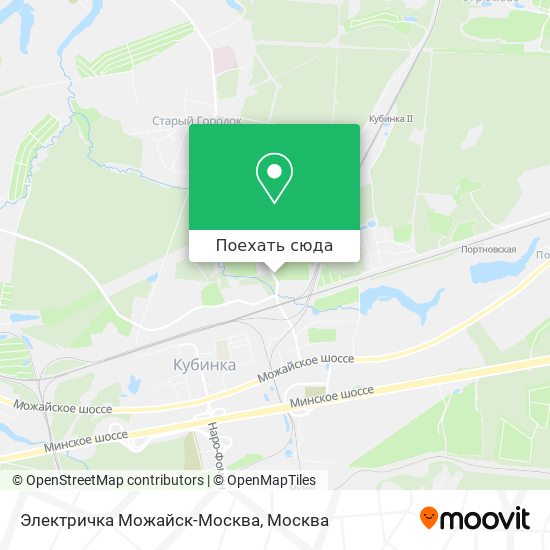 Карта Электричка Можайск-Москва