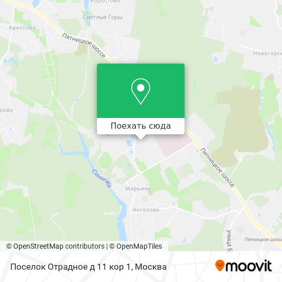 Карта Поселок Отрадное д 11 кор 1
