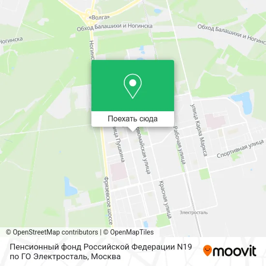 Карта Пенсионный фонд Российской Федерации  N19 по ГО Электросталь