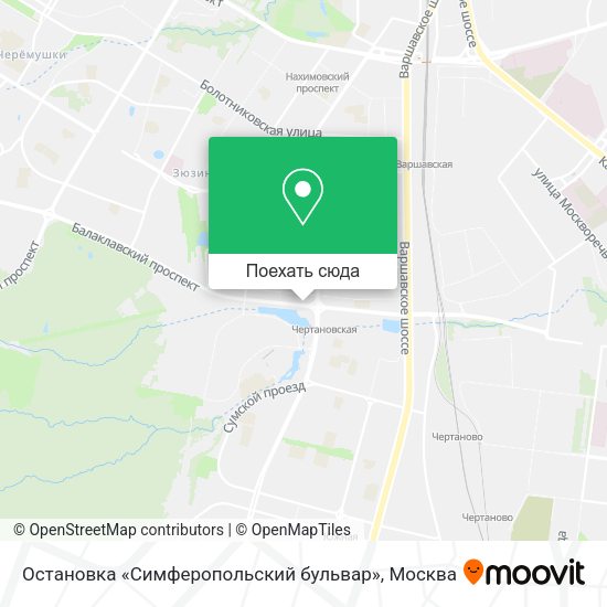 Карта Остановка «Симферопольский бульвар»