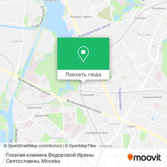 Карта Глазная клиника Федоровой Ирины Святославны