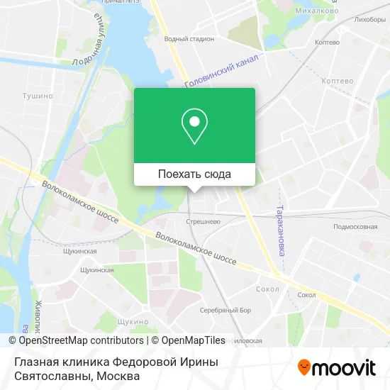 Карта Глазная клиника Федоровой Ирины Святославны