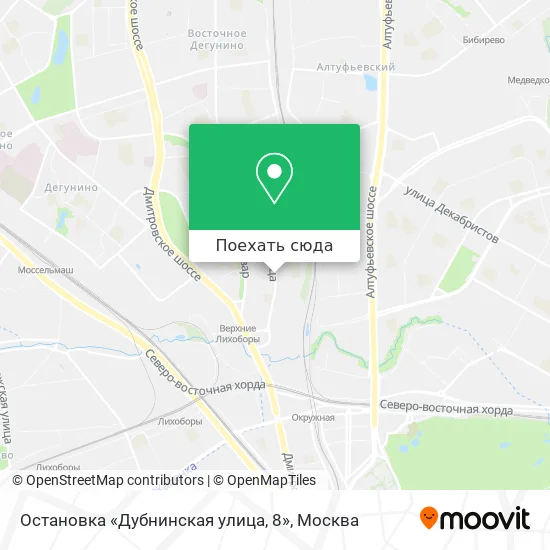 Карта Остановка «Дубнинская улица, 8»