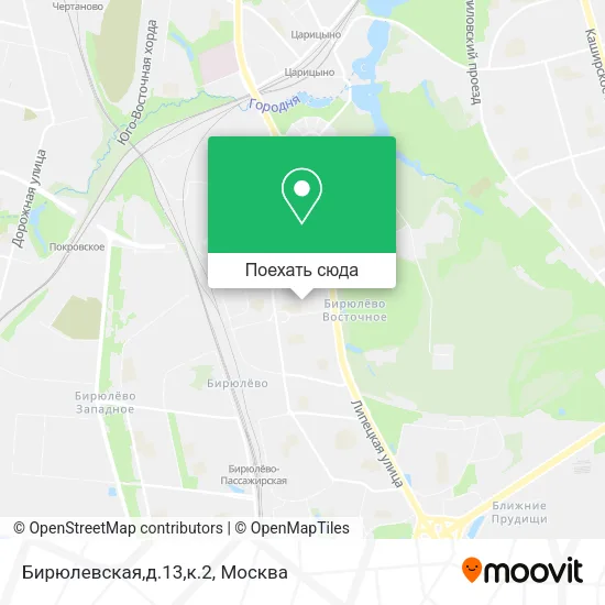 Карта Бирюлевская,д.13,к.2
