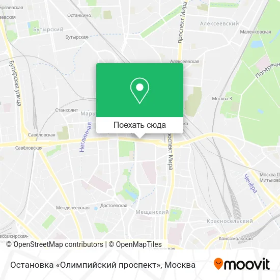 Карта Остановка «Олимпийский проспект»