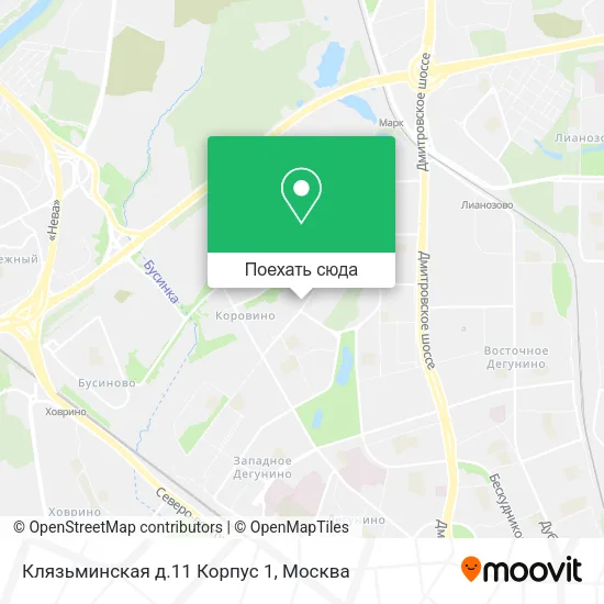 Карта Клязьминская д.11 Корпус 1