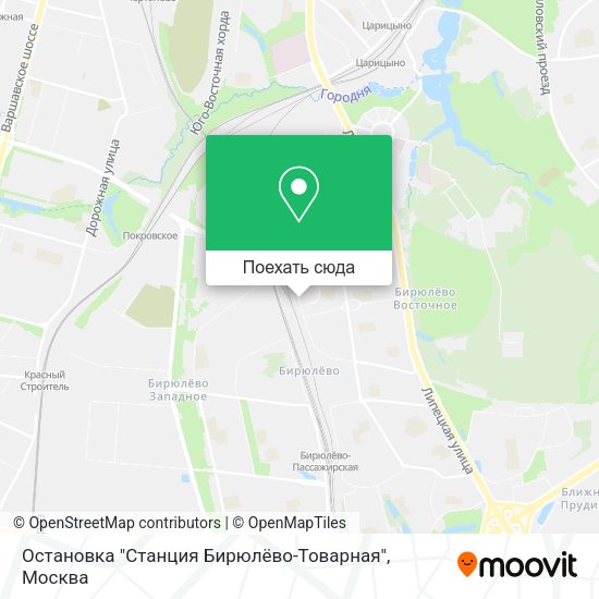 Карта Остановка "Станция Бирюлёво-Товарная"