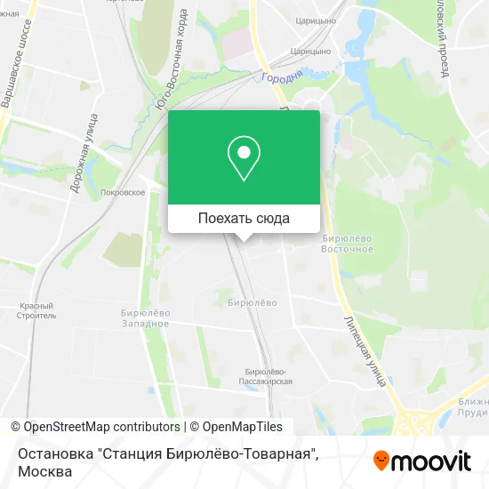 Карта Остановка "Станция Бирюлёво-Товарная"