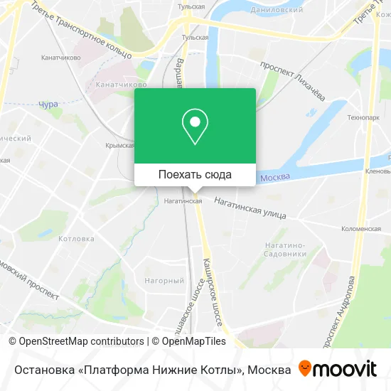 Карта Остановка «Платформа Нижние Котлы»