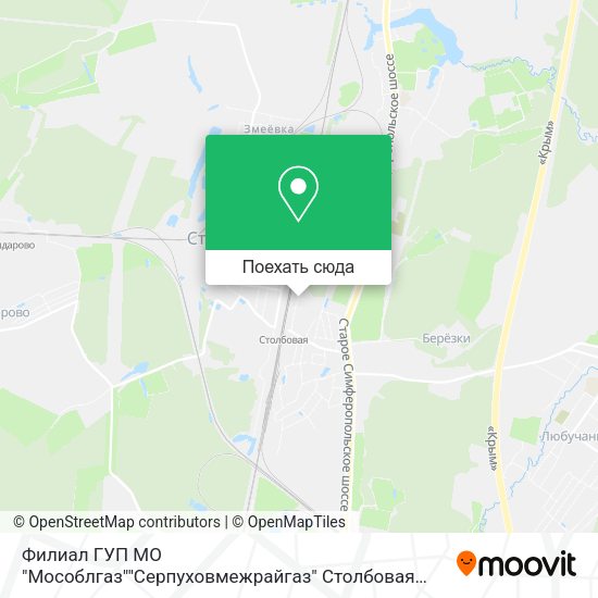 Карта Филиал ГУП МО "Мособлгаз""Серпуховмежрайгаз" Столбовая РЭП