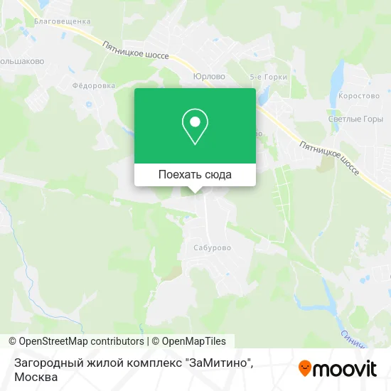 Карта Загородный жилой комплекс "ЗаМитино"