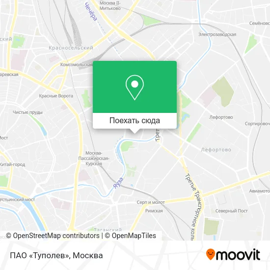 Карта ПАО «Туполев»