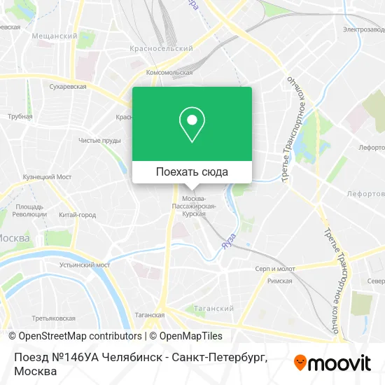 Карта Поезд №146УА Челябинск - Санкт-Петербург