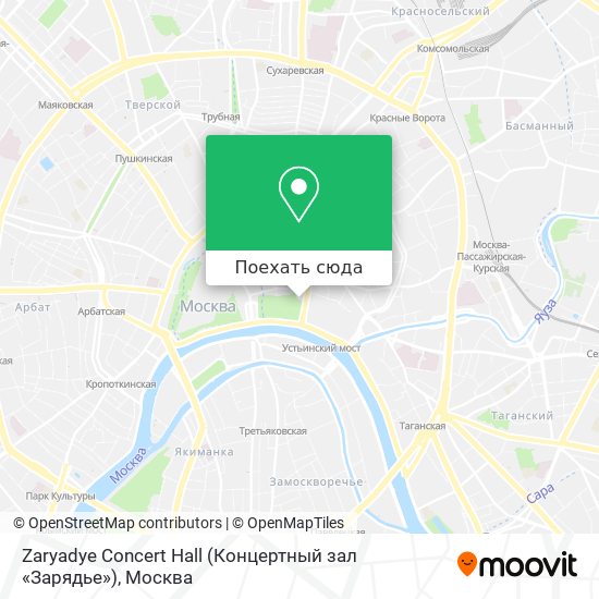 Карта Zaryadye Concert Hall (Концертный зал «Зарядье»)
