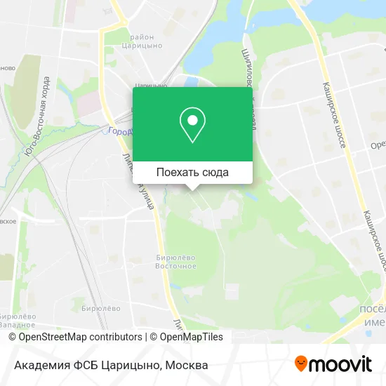 Карта Академия ФСБ Царицыно