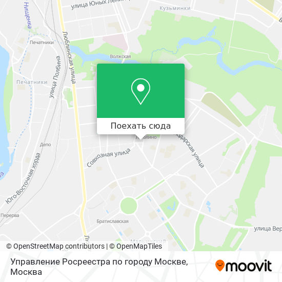 Карта Управление Росреестра по городу Москве