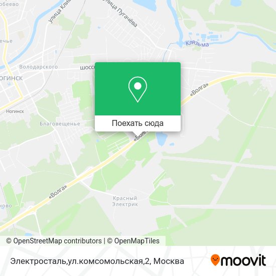 Карта Электросталь,ул.комсомольская,2