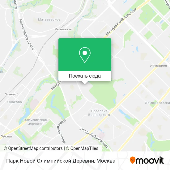 Карта Парк Новой Олимпийской Деревни