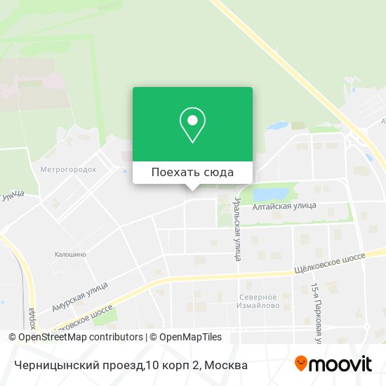 Карта Черницынский проезд,10 корп 2