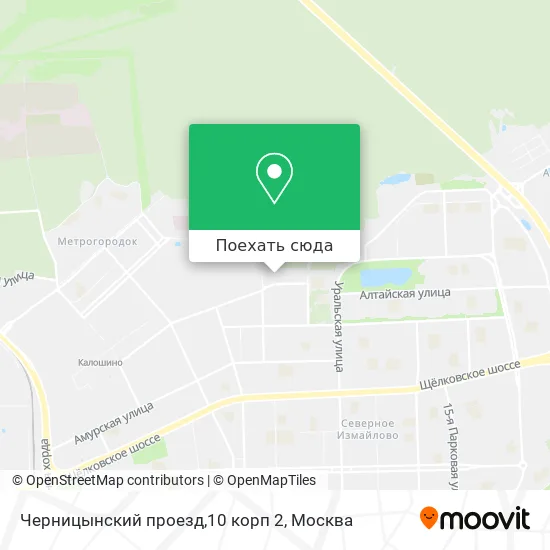 Карта Черницынский проезд,10 корп 2