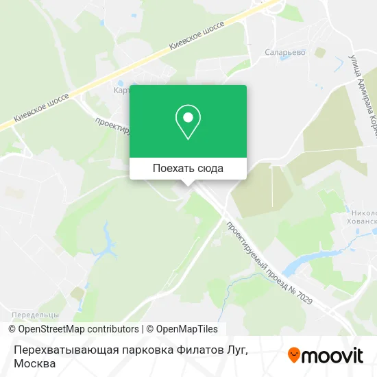 Карта Перехватывающая парковка Филатов Луг