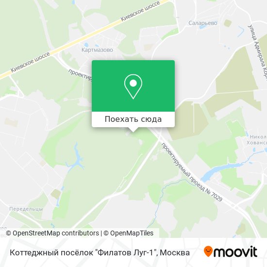 Карта Коттеджный посёлок "Филатов Луг-1"