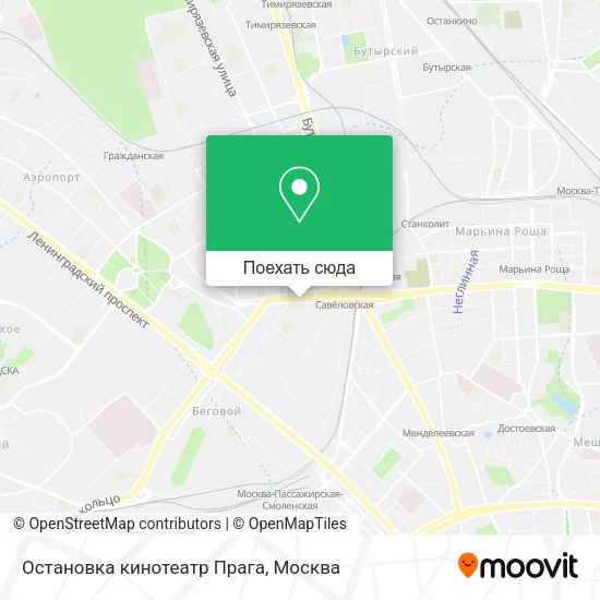 Карта Остановка кинотеатр Прага